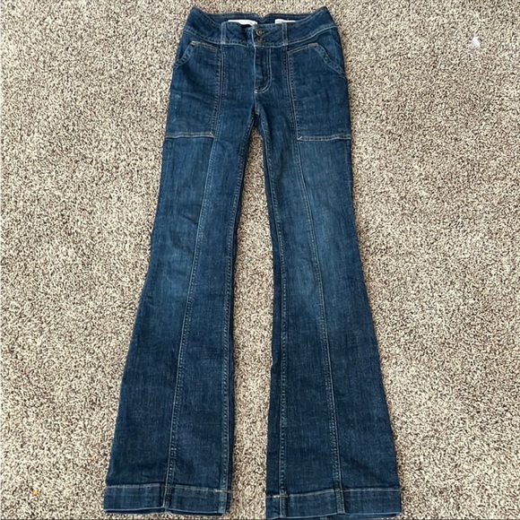 Anthropologie High Rise Trouser Boot Cut Jeans 29 New - Picture 2 of 3